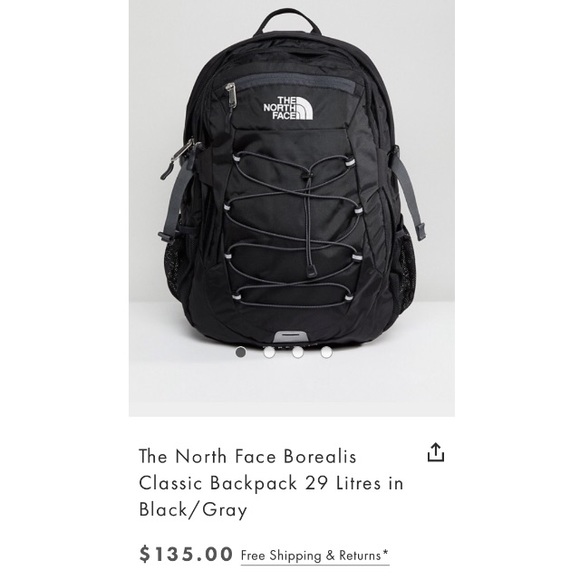 the north face white and black borealis classic backpack